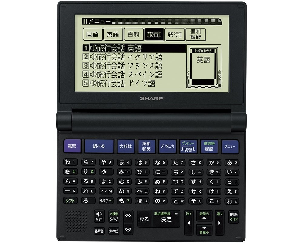 SHARP Papyrus PW-NK1 Compact Model Japanese English Electronic Dictionary Black
